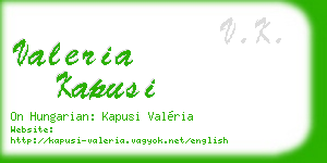 valeria kapusi business card